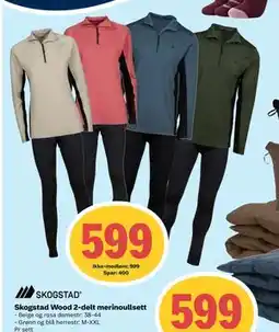Coop Extra Skogstad Wood 2-delt merinoullsett, NOK 999, Medlemspris tilbud