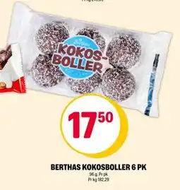 Coop Extra BERTHAS KOKOSBOLLER 6 PK, NOK 17.5 tilbud