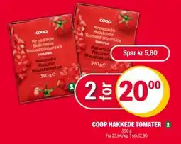 Coop Extra COOP HAKKEDE TOMATER, NOK 20 tilbud