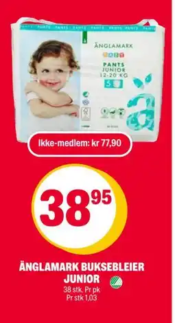 Coop Extra ÄNGLAMARK BUKSEBLEIER JUNIOR, NOK 77.9, Medlemspris tilbud
