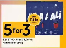 Gigaboks Ali filtermalt 250 g., NOK 57.9 tilbud
