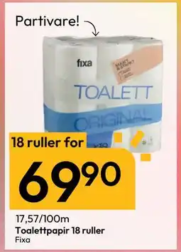Gigaboks Toalettpapir 18 ruller, NOK 69.9 tilbud
