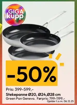 Gigaboks Stekepanne Ø20, Ø24,Ø28 cm tilbud