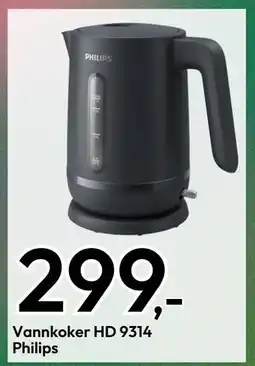 Gigaboks Vannkoker HD 9314 Philips, NOK 299 tilbud