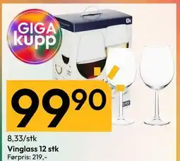 Gigaboks Vinglass 12 stk, NOK 99.9 tilbud