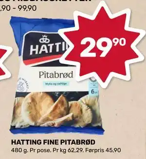 Matkroken HATTING FINE PITABRØD, NOK 29.9 tilbud