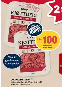 Matkroken COOP KJØTTDEIG, App-pris tilbud