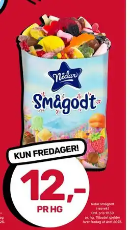 Matkroken Nidar smågodt i løsvekt, NOK 12 tilbud