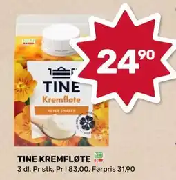 Coop Prix TINE KREMFLØTE, NOK 24.9 tilbud