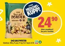 Coop Prix SMÅ GULE POTETER, Medlemspris tilbud