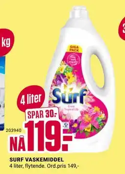 Europris SURF VASKEMIDDEL., NOK 119 tilbud