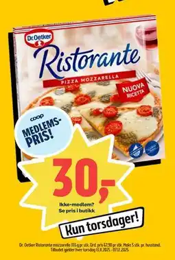 Coop Prix Dr. Oetker Ristorante mozzarella, Medlemspris tilbud