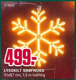 Europris LYSSKILT SNØFNUGG, NOK 499 tilbud