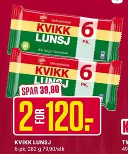 Europris KVIKK LUNSJ, NOK 120 tilbud