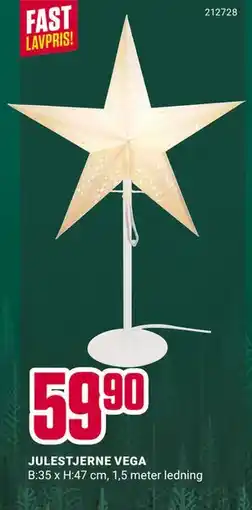 Europris JULESTJERNE VEGA, NOK 59.9 tilbud