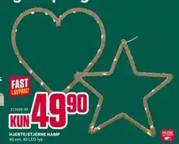 Europris HJERTE/STJERNE HAMP, NOK 49.9 tilbud