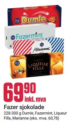 Europris Fazer sjokolade, NOK 69.9 tilbud
