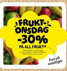 Bunnpris 30% på all frukt tilbud