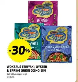 Bunnpris WOKSAUS TERIYAKI, OYSTER & SPRING ONION OG HOI SIN tilbud