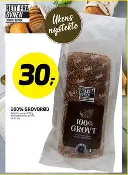 Bunnpris 100% GROVBRØD, NOK 30 tilbud