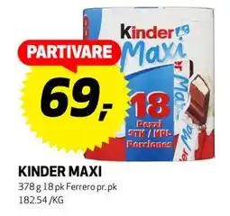 Bunnpris KINDER MAXI, NOK 69 tilbud