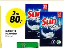 Bunnpris SUN ALT I 1 MAXPOWER, NOK 80 tilbud