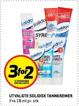 Bunnpris UTVALGTE SOLIDOX TANNKREMER tilbud