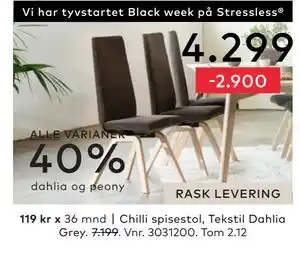 Chilli spisestol, NOK 4299