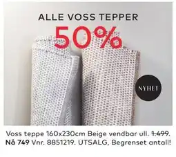Skeidar Voss teppe 160x230cm, NOK 749 tilbud