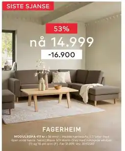 Skeidar Hedda hjørnesofa, NOK 14999 tilbud