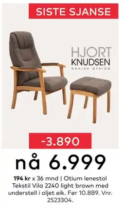 Skeidar Otium lenestol, NOK 6999 tilbud
