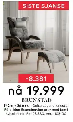 Skeidar Delta Legend lenestol, NOK 19999 tilbud