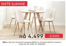Skeidar Townsville spisebord, NOK 4499 tilbud