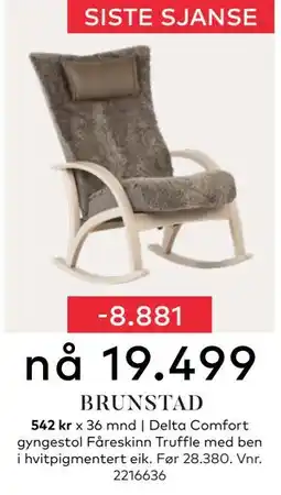 Skeidar Delta Comfort gyngestol, NOK 19499 tilbud