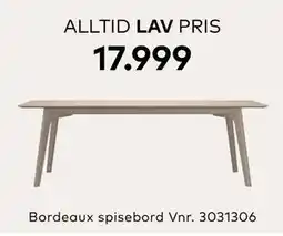 Skeidar Bordeaux spisebord, NOK 17999 tilbud