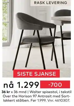 Skeidar Walter spisestol, NOK 1299 tilbud