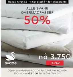 Skeidar Ocean overmadrass 90x200, NOK 3750 tilbud