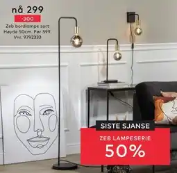 Skeidar Zeb bordlampe, NOK 299 tilbud