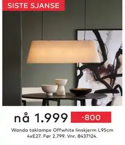 Skeidar Wanda taklampe, NOK 1999 tilbud