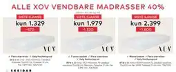 Skeidar ALLE XOV VENDBARE MADRASSER 40% tilbud