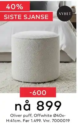 Skeidar Oliver puff, NOK 899 tilbud