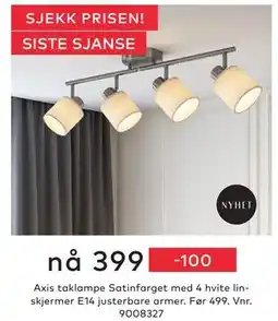 Skeidar Axis taklampe, NOK 399 tilbud