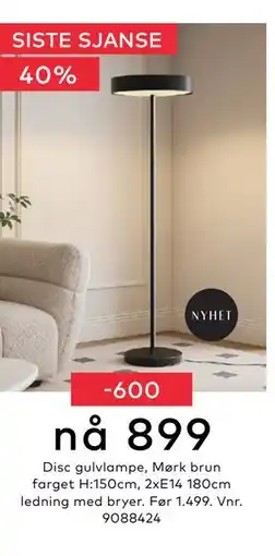 Skeidar Disc gulvlampe, NOK 899 tilbud