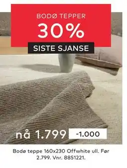 Skeidar BODØ TEPPER tilbud