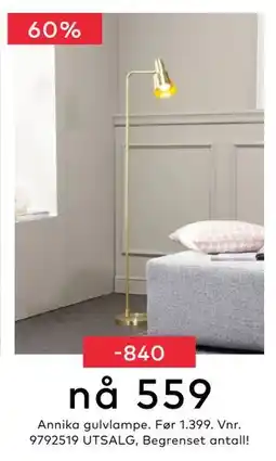 Skeidar Annika gulvlampe, NOK 559 tilbud