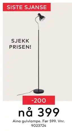 Skeidar Aina gulvlampe, NOK 399 tilbud