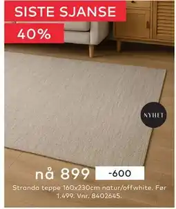 Skeidar Stranda teppe, NOK 899 tilbud