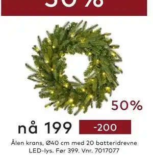 Skeidar Ålen krans, NOK 199 tilbud