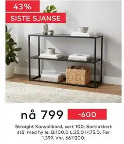 Skeidar Straight Konsollbord, NOK 799 tilbud