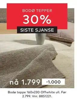 Skeidar Bodø teppe 160x230, NOK 1799 tilbud